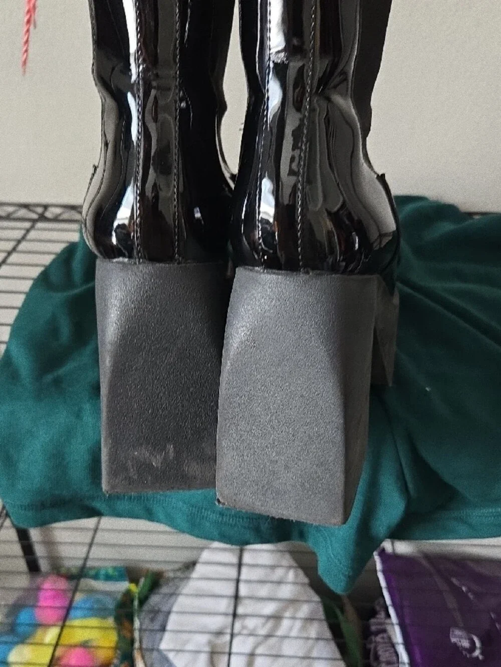 Steve Madden Black Patent Platform Chelsea Boots